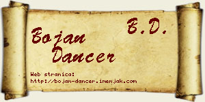 Bojan Dancer vizit kartica